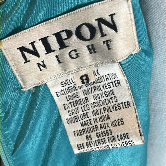 Nipon Night Show stopper Party Sequined Dress in gorgeous aqua color. Sz 8 Lined - Picture 7 of 15